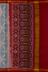 Maroon Sky Blue Manekchowk Patola Saree