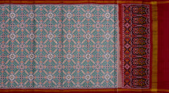 Maroon Sky Blue Manekchowk Patola Saree