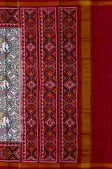 Maroon Off White Manekchowk Navratna Hathi Patola Saree