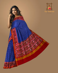 Maroon Light Blue Daliyabhat Patola Saree