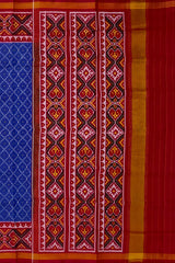 Maroon Light Blue Daliyabhat Patola Saree