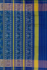 Green Blue Single Ikat Rajkot Patola Saree with Navratna Design