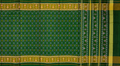 Green Single Ikat Rajkot Patola Saree with Button Phool Design