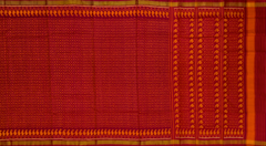 Red Single Ikat Rajkot Patola Saree with Daliyabhat and Mango Dandi Design