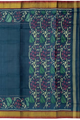 Grey (Rama Blue) Single Ikat Rajkot Patola Saree