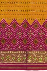 Pink Chanda Bhat Single Ikat Rajkot Patola Saree