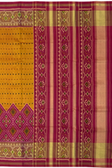 Pink Chanda Bhat Single Ikat Rajkot Patola Saree