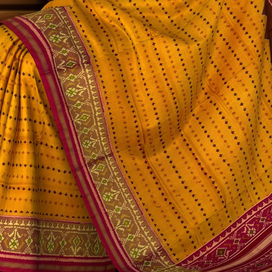 Pink Single Ikat Rajkot Patola Saree