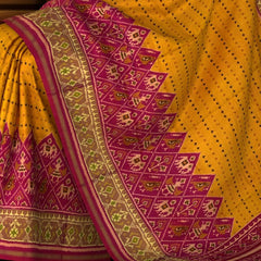 Pink Narikunjar Single Ikat Rajkot Patola Saree