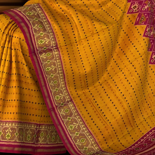 Pink Narikunjar Single Ikat Rajkot Patola Saree