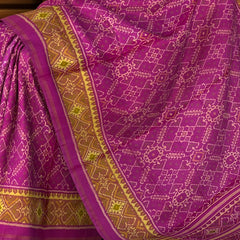 Baby Pink Single Ikat Rajkot Patola Saree