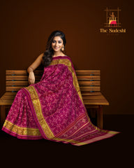 Rani Pink Single Ikat Rajkot Patola Saree