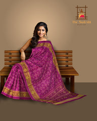 Baby Pink Single Ikat Rajkot Patola Saree