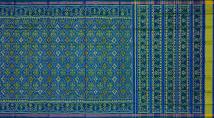 Green Blue Chandabhat Border Pallu Ghughro (LP) Single Ikat Rajkot Patola Saree