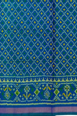 Green Blue Daliyabhat Border Pallu Ghughro (LP) Single Ikat Rajkot Patola Saree