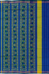 Green Blue Daliyabhat Border Pallu Ghughro (LP) Single Ikat Rajkot Patola Saree