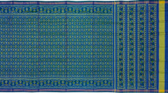 Green Blue Buttonphool Border Pallu Ghughro (LP) Single Ikat Rajkot Patola Saree