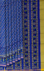 Royal Blue Daliyabhat Border Pallu Ghughro (LP) Single Ikat Rajkot Patola Saree