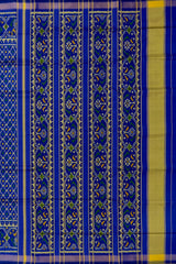 Royal Blue Daliyabhat Border Pallu Ghughro (LP) Single Ikat Rajkot Patola Saree