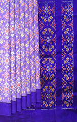 Violet and Blue Casual Pochampalli Saree