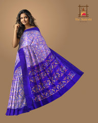 Violet and Blue Casual Pochampalli Saree