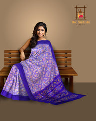 Violet and Blue Casual Pochampalli Saree