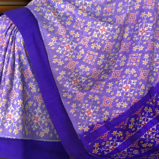 Violet and Blue Casual Pochampalli Saree