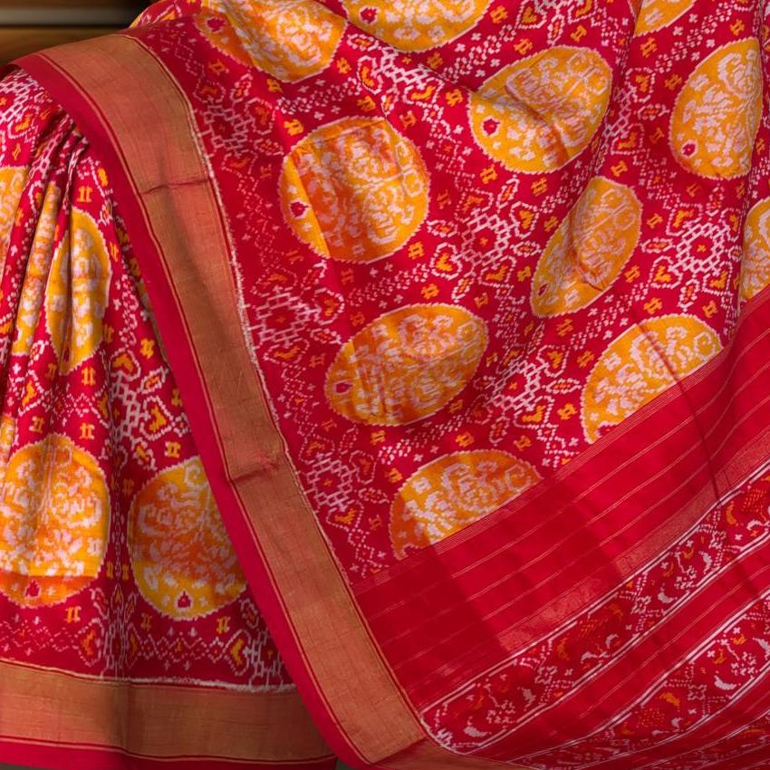 Red Navaratna Special Pochampalli Saree