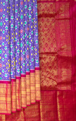 Lavender and Pink Navaratna Pochampalli Saree