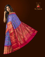 Lavender and Pink Navaratna Pochampalli Saree