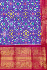 Lavender and Pink Navaratna Pochampalli Saree