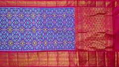 Lavender and Pink Navaratna Pochampalli Saree