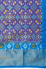 Blue Pochampally Single Ikat Handloom Saree