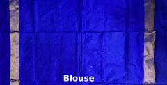 Light Blue Pochampally Ikat Saree with Thick Blue Border and Pallu