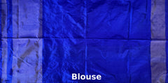 Sky Blue Pochampally Ikat Saree with Blue Border and Pallu