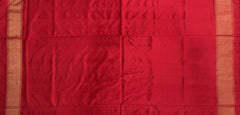 Black Pochampally Ikat Saree with Red Border and Pallu