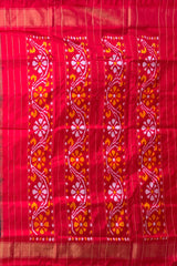 Black Pochampally Ikat Saree with Red Border and Pallu