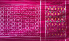 Pink Pochampally Ikat Saree with Pink Border and Pallu