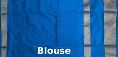 Blue Pochampally Ikat Saree with Sky Blue Border and Pallu