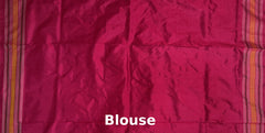 Baby Pink Pochampally Ikat Saree with Pink Border and Pallu