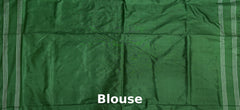 Red Pochampally Ikat Saree with Green Border and Pallu