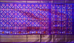 Purple Pochampally Ikat Saree with Matching Purple Border and Pallu