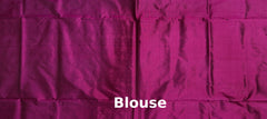 Dark Pink Pochampally Ikat Saree with Matching Dark Pink Border and Pallu
