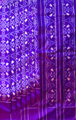 Purple Pochampally Ikat Saree with Matching Purple Border and Pallu