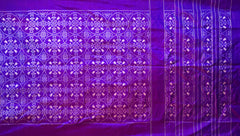 Purple Pochampally Ikat Saree with Matching Purple Border and Pallu