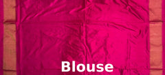 Orange Pochampally Ikat Saree with Pink Border and Pallu