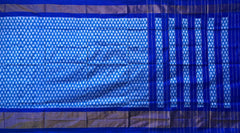 Blue Pochampally Ikat Saree with Thick Blue Border and Pallu