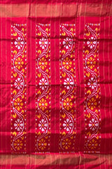 Green Pochampally Ikat Saree with Red Border and Pallu