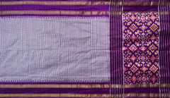 Light Purple Pochampally Ikat Saree with Purple Border and Pallu