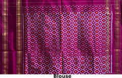 Light Pink Pochampally Ikat Saree with Pink Border and Pallu